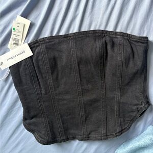 Denim Forum Charcoal Corset Top